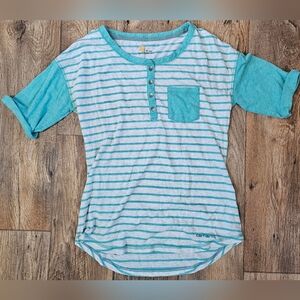 Carhartt Women’s Striped Henley T-Shirt -Size Small (4-6)
